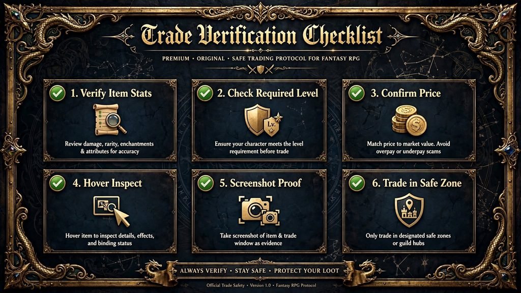 "Checklist for safely verifying a Path of Exile 2 trade"