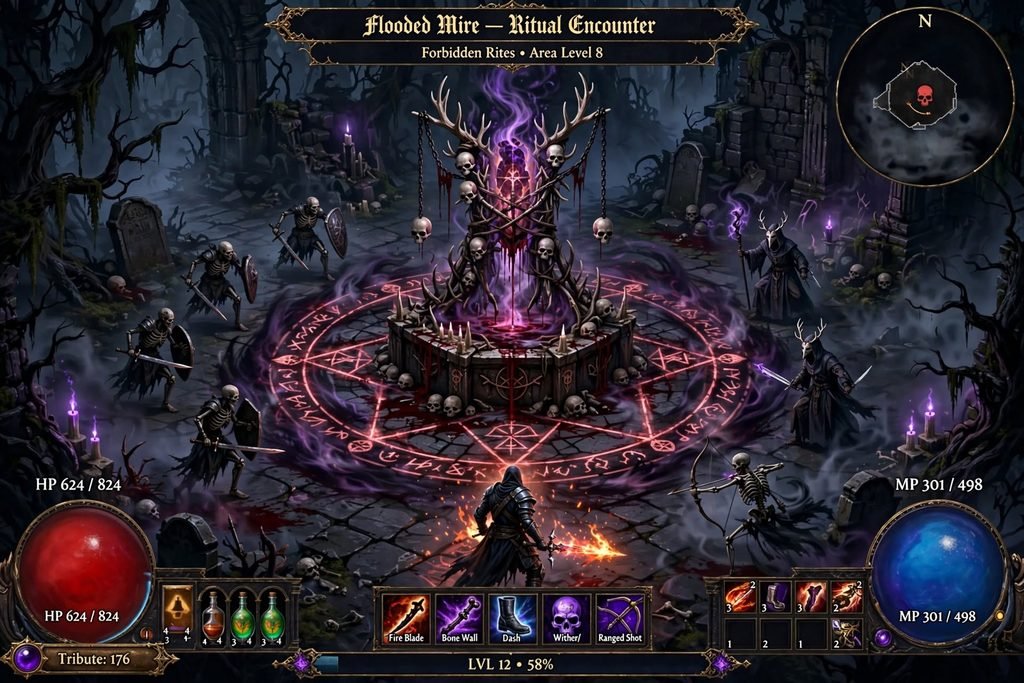 "Forbidden Rites Ritual encounter in Path of Exile 2 campaign