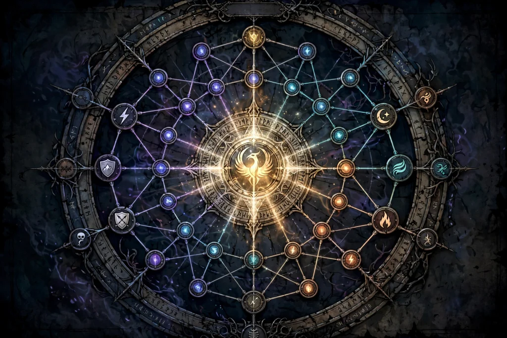 Ascendancy passive skill tree for a Path of Exile 2 class