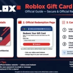 Roblox Gift Card Redeem guide showing the official redemption page and a gift card PIN